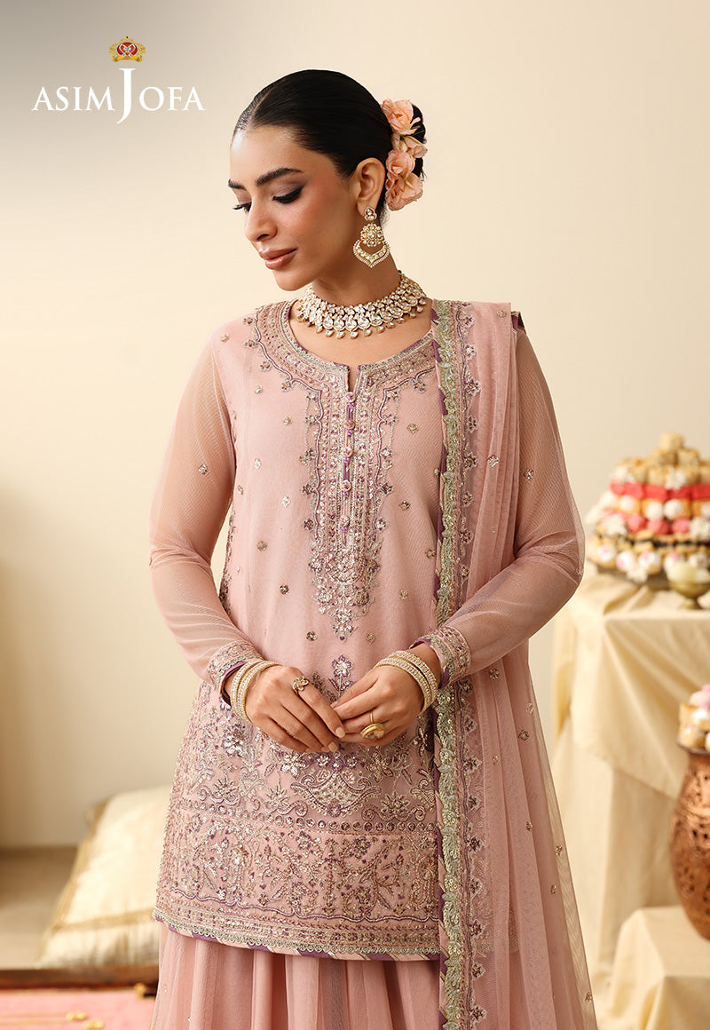 AJULIH-01 Embroidered Poly Net Unstitched 3 Pcs