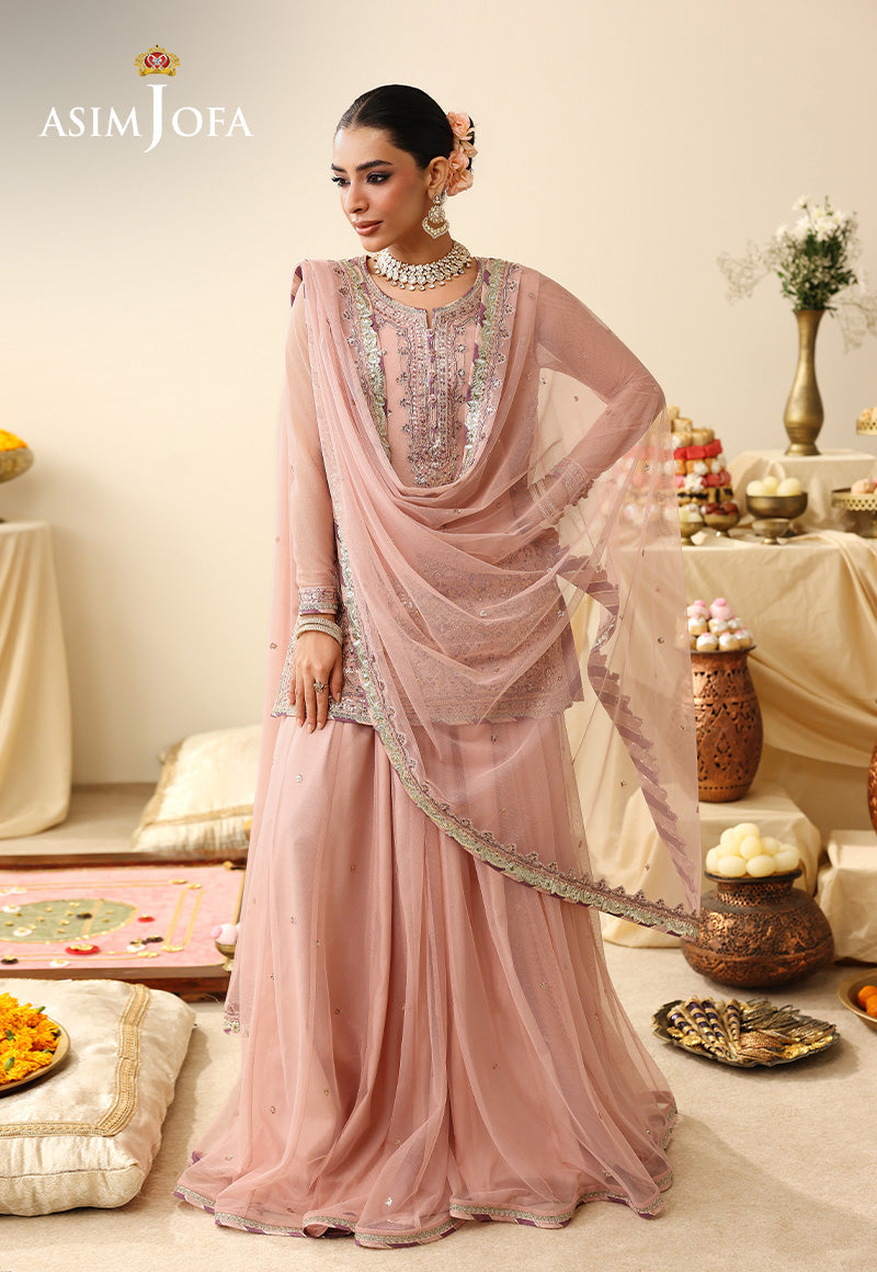 AJULIH-01 Embroidered Poly Net Unstitched 3 Pcs