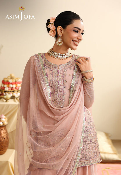 AJULIH-01 Embroidered Poly Net Unstitched 3 Pcs