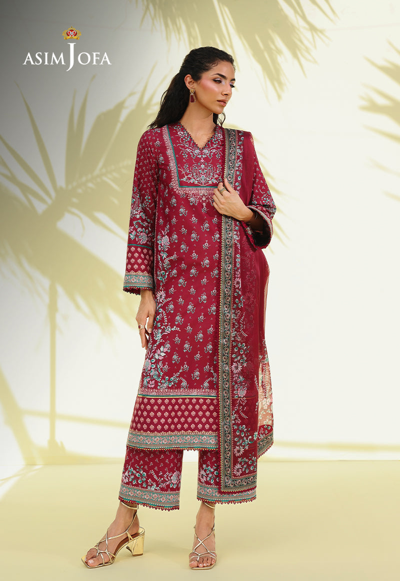 AJUC-05 Printed Crepe Silk Unstitched 3 Pcs