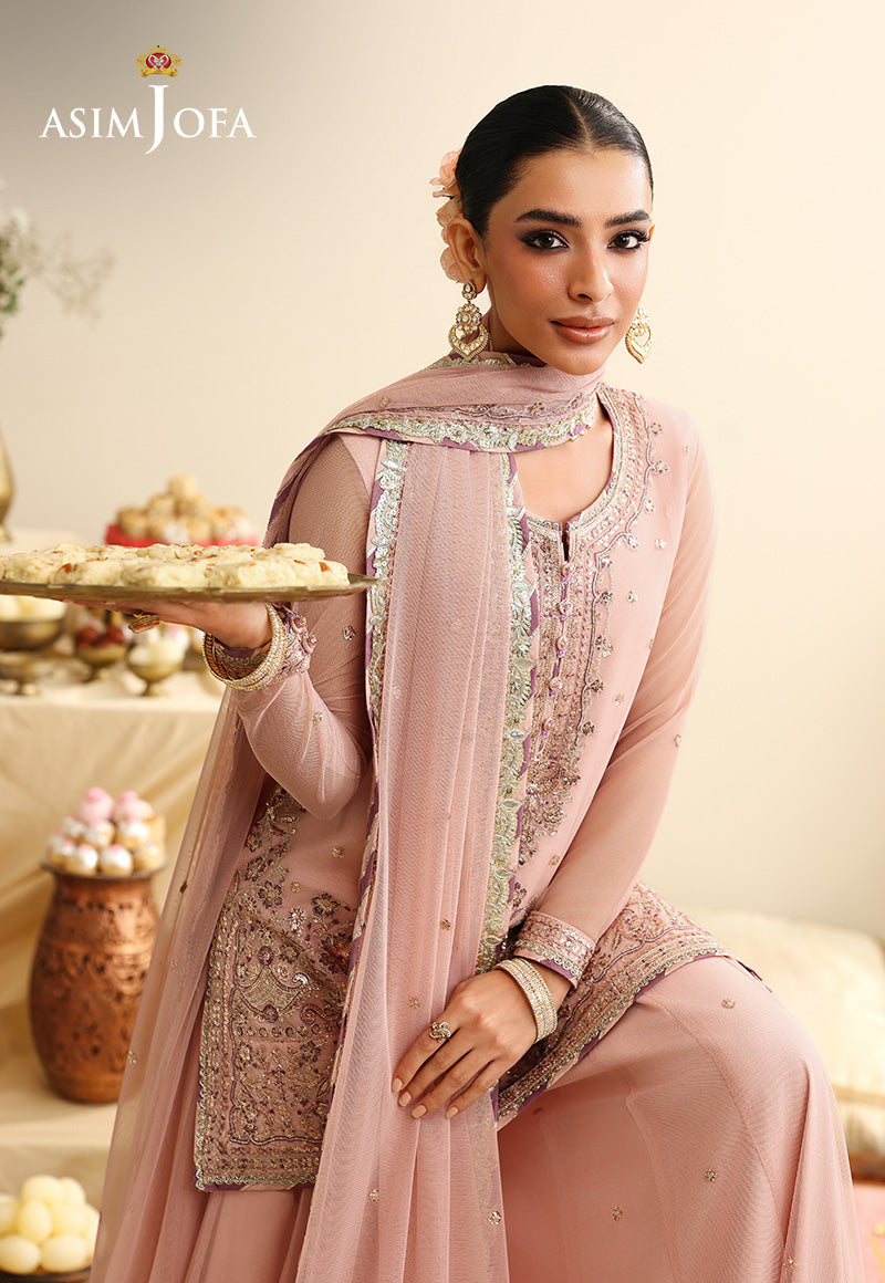 AJULIH-01 Embroidered Poly Net Unstitched 3 Pcs