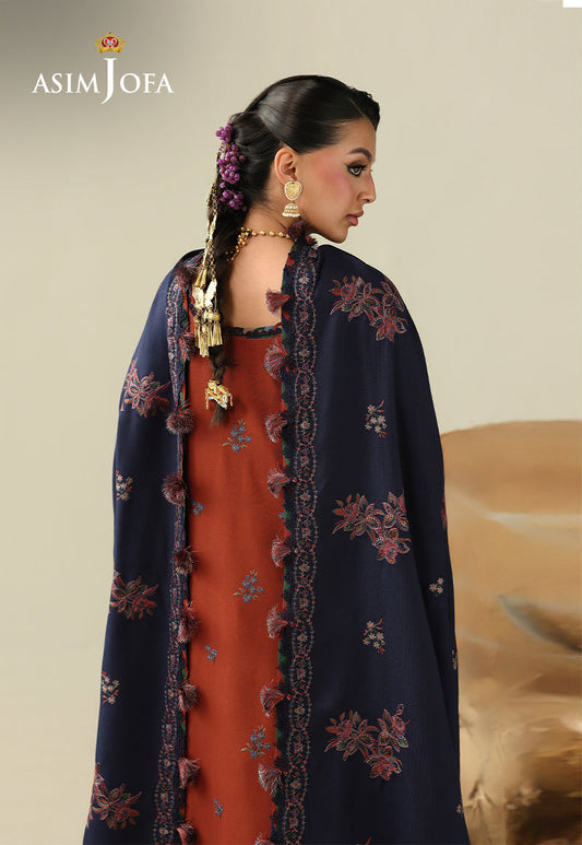 AJULK-02 Embroidered Rod Unstitched 3 Pcs