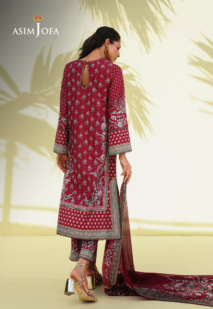 AJUC-05 Printed Crepe Silk Unstitched 3 Pcs