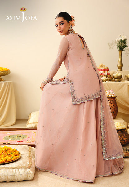 AJULIH-01 Embroidered Poly Net Unstitched 3 Pcs