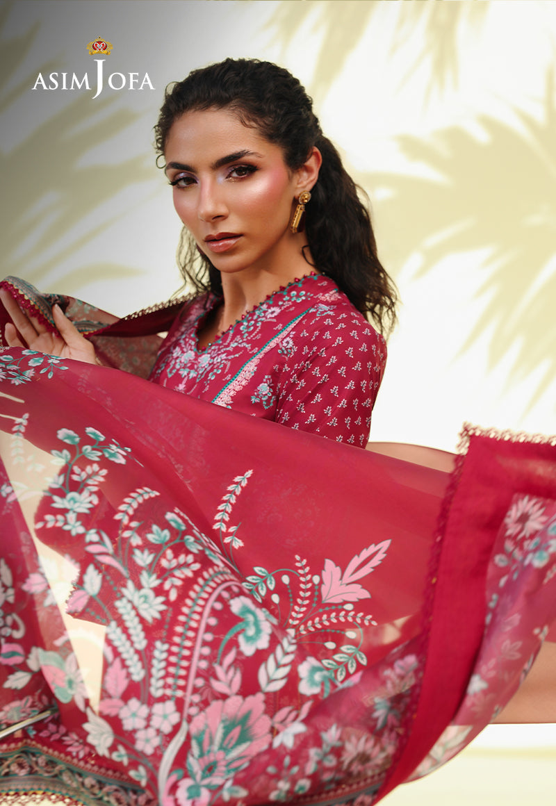 AJUC-05 Printed Crepe Silk Unstitched 3 Pcs
