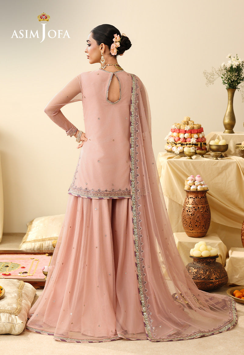 AJULIH-01 Embroidered Poly Net Unstitched 3 Pcs