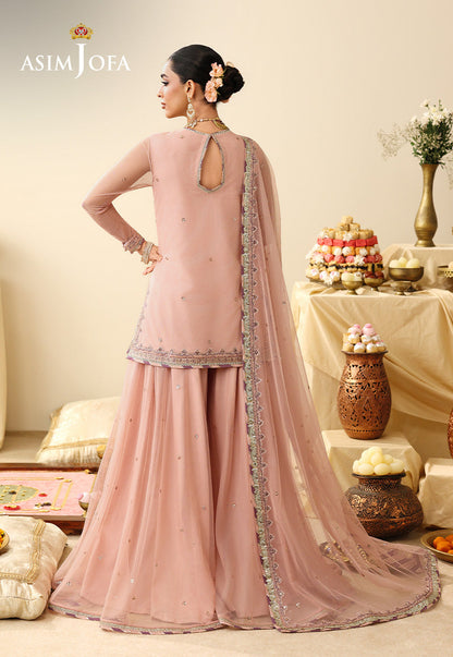 AJULIH-01 Embroidered Poly Net Unstitched 3 Pcs