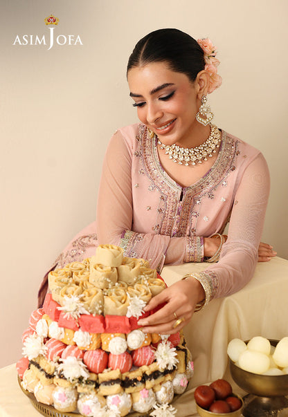 AJULIH-01 Embroidered Poly Net Unstitched 3 Pcs