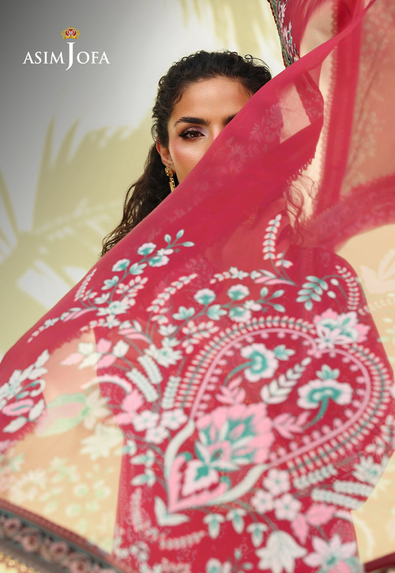 AJUC-05 Printed Crepe Silk Unstitched 3 Pcs