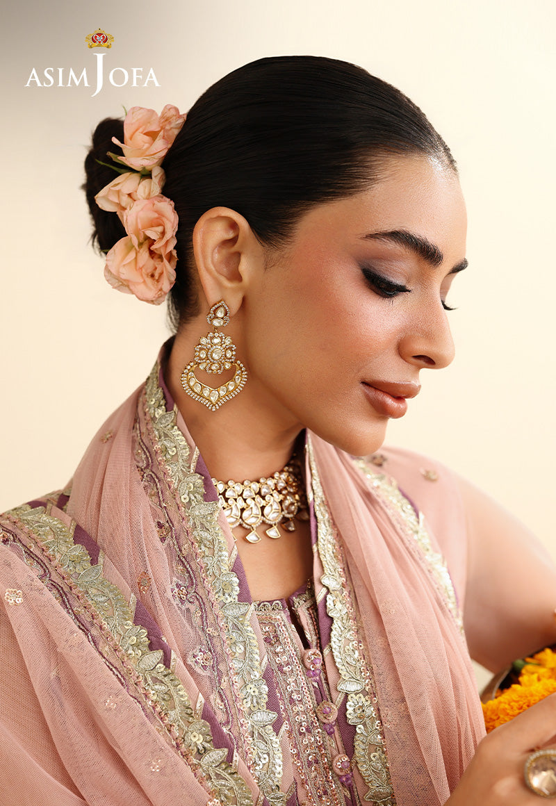 AJULIH-01 Embroidered Poly Net Unstitched 3 Pcs