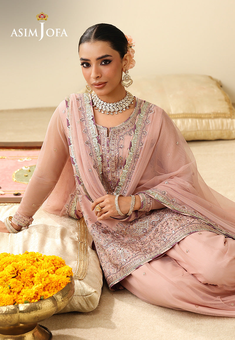 AJULIH-01 Embroidered Poly Net Unstitched 3 Pcs