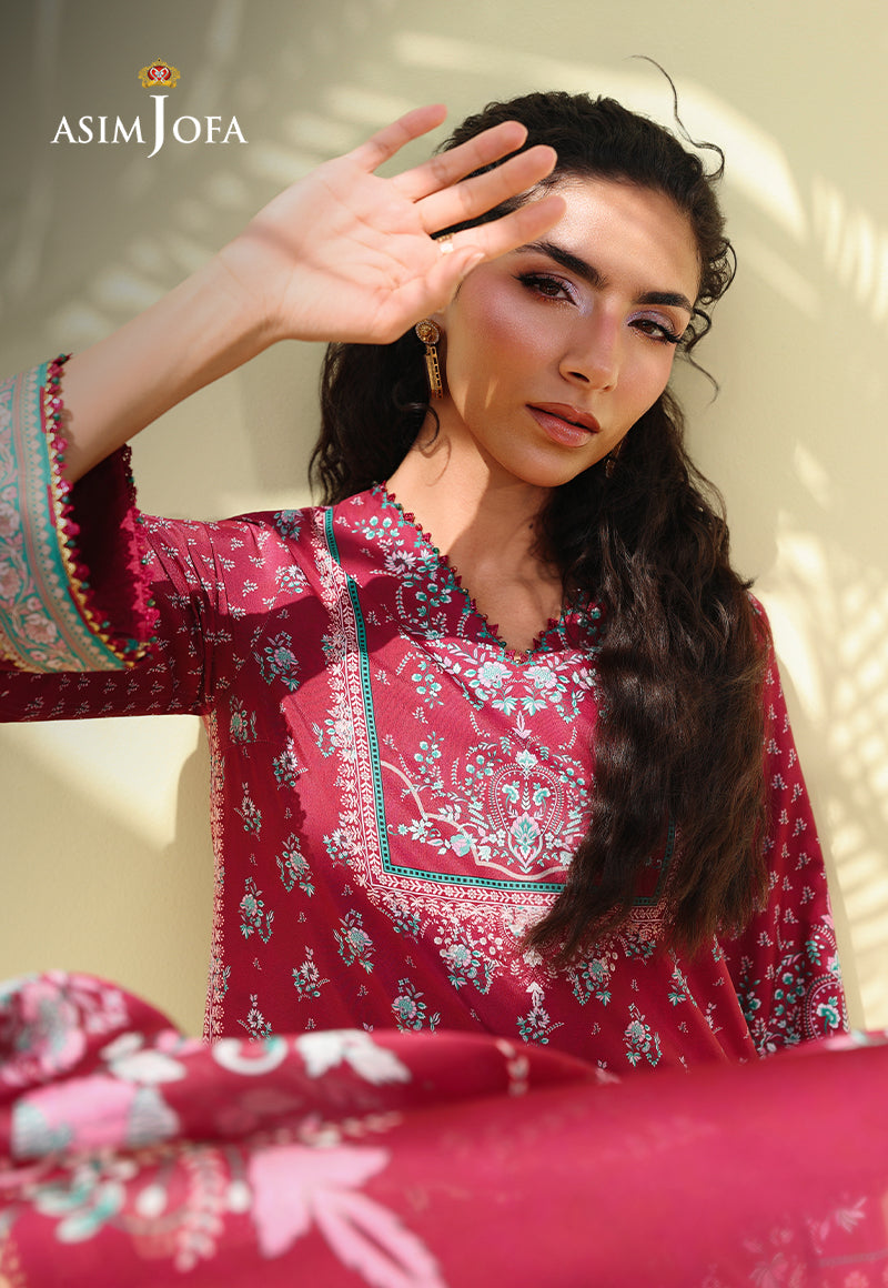 AJUC-05 Printed Crepe Silk Unstitched 3 Pcs