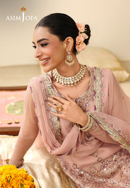 AJULIH-01 Embroidered Poly Net Unstitched 3 Pcs