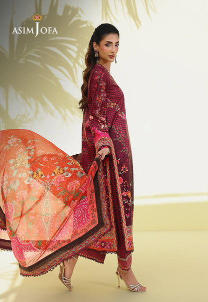 AJUC-02 Printed Katan Silk Unstitched 3 Pcs