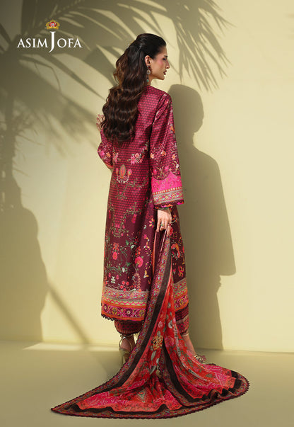 AJUC-02 Printed Katan Silk Unstitched 3 Pcs