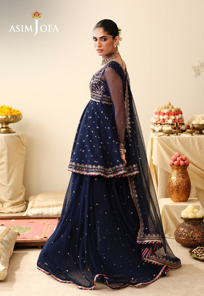 AJULIH-02 Embroidered Poly Net Unstitched 3 Pcs