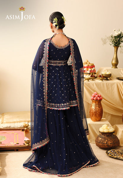 AJULIH-02 Embroidered Poly Net Unstitched 3 Pcs