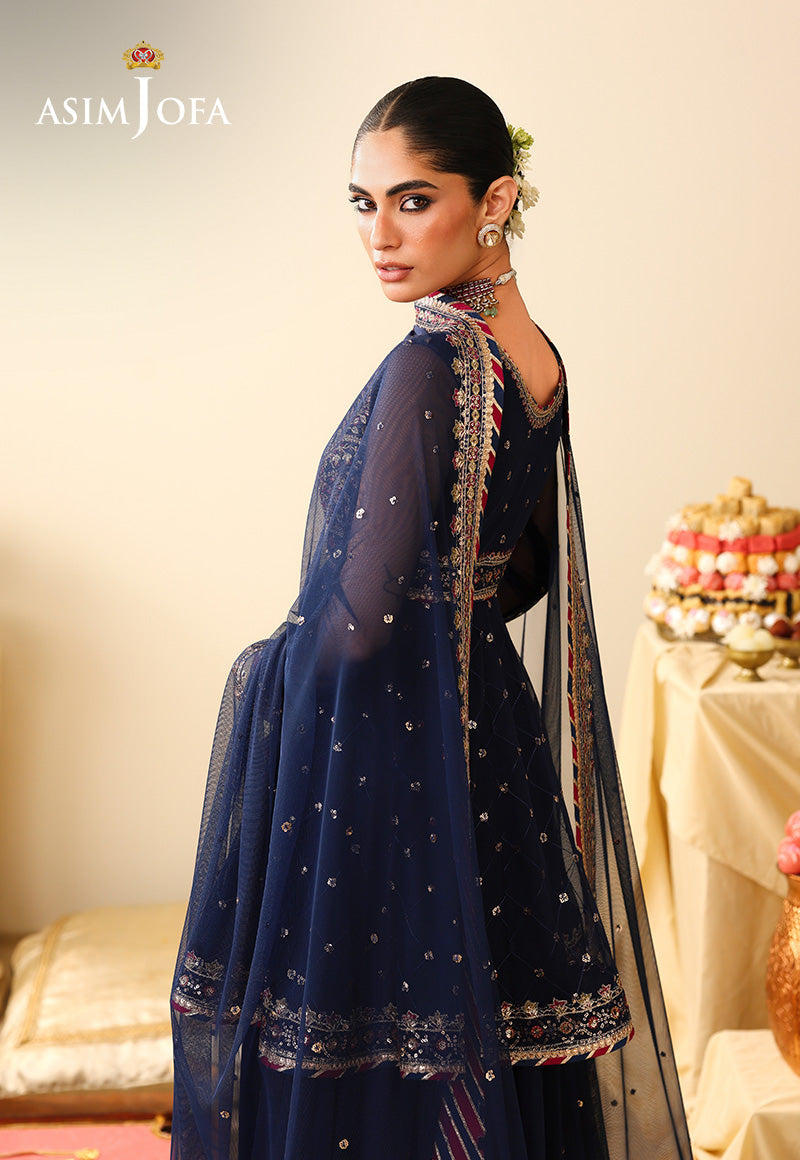 AJULIH-02 Embroidered Poly Net Unstitched 3 Pcs
