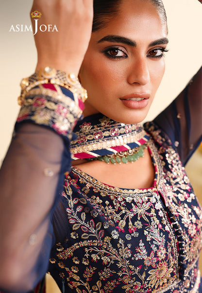 AJULIH-02 Embroidered Poly Net Unstitched 3 Pcs
