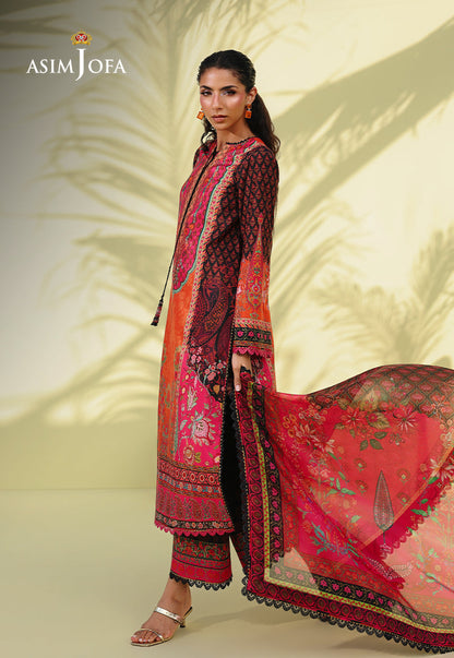 AJUC-08 Printed Crepe Silk Unstitched 3 Pcs