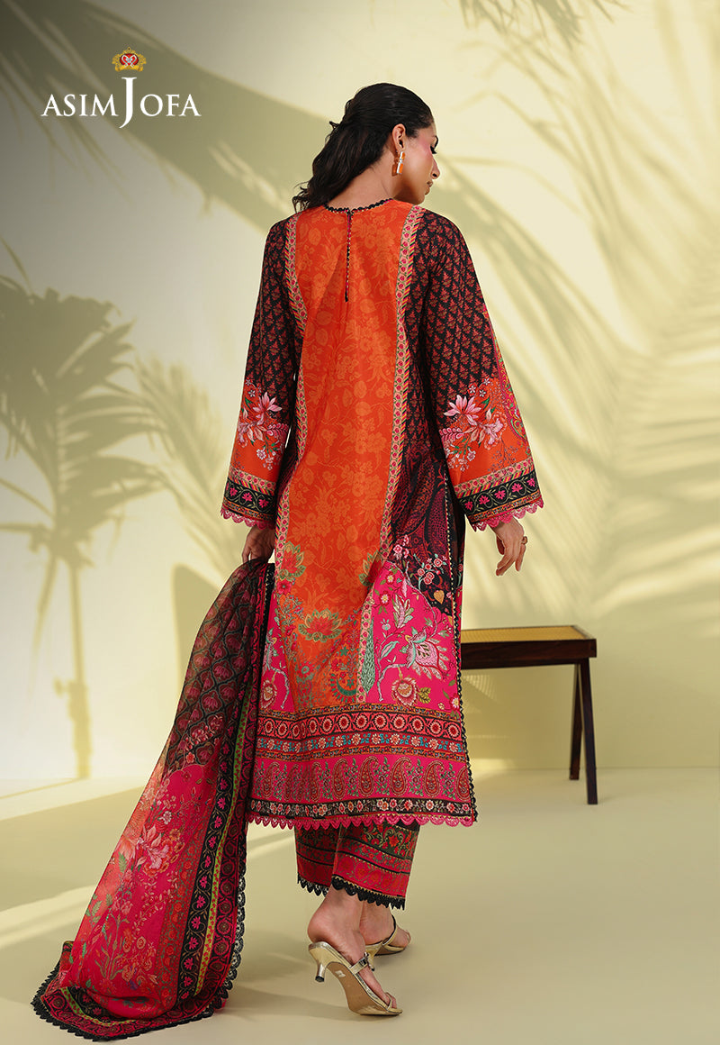 AJUC-08 Printed Crepe Silk Unstitched 3 Pcs