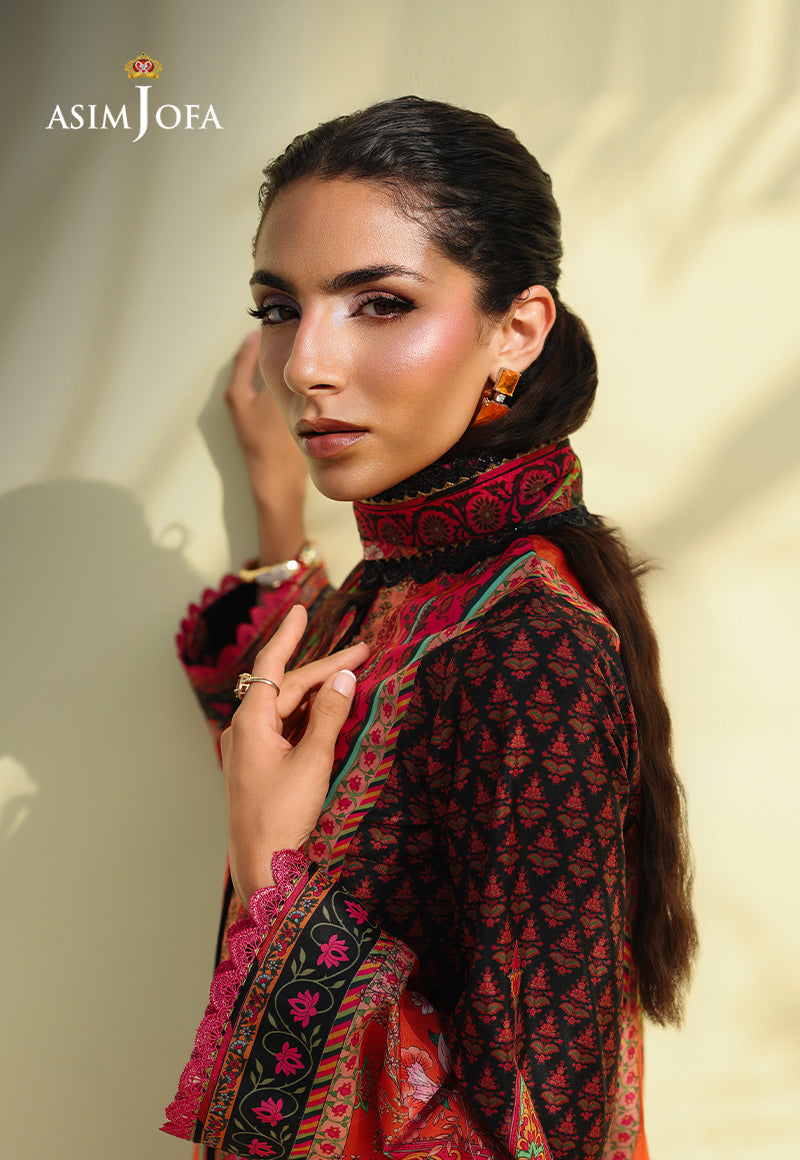AJUC-08 Printed Crepe Silk Unstitched 3 Pcs