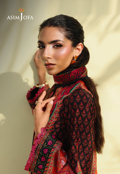 AJUC-08 Printed Crepe Silk Unstitched 3 Pcs