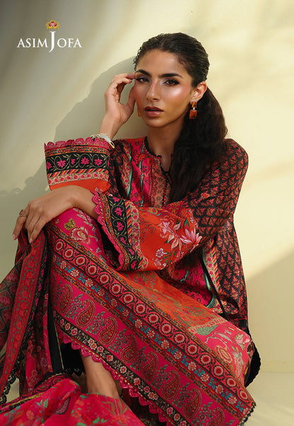 AJUC-08 Printed Crepe Silk Unstitched 3 Pcs