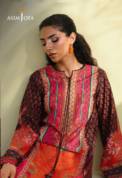 AJUC-08 Printed Crepe Silk Unstitched 3 Pcs