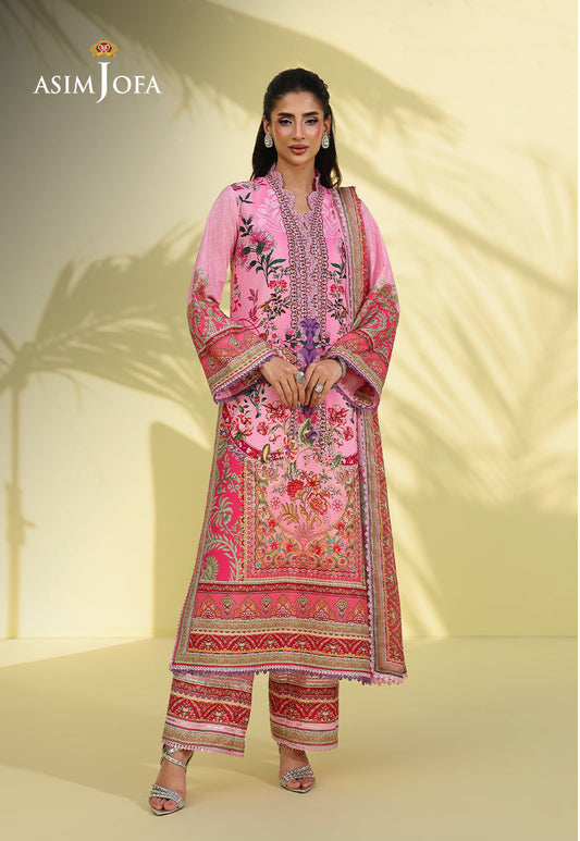 AJUC-06 Printed Crepe Silk Unstitched 3 Pcs