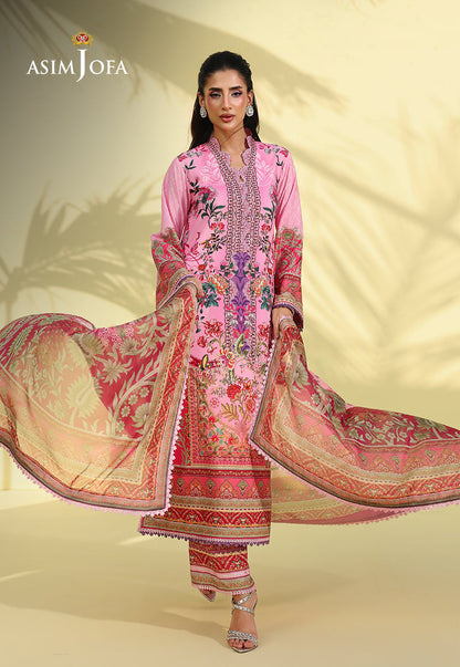 AJUC-06 Printed Crepe Silk Unstitched 3 Pcs