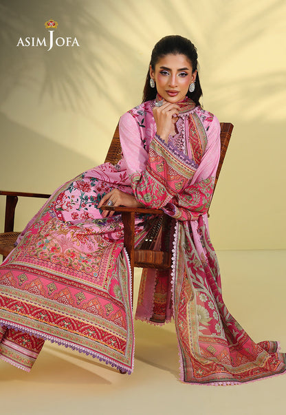AJUC-06 Printed Crepe Silk Unstitched 3 Pcs