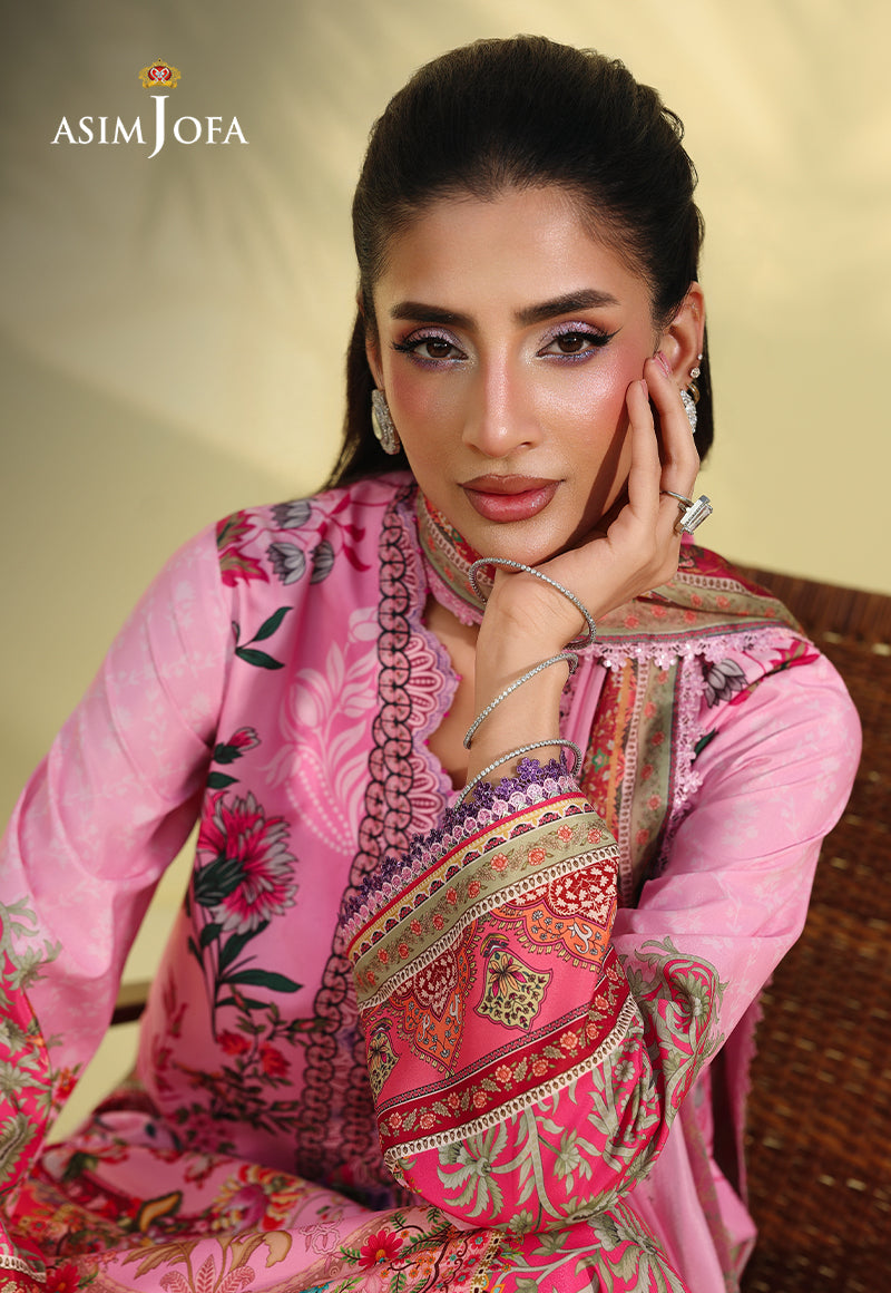AJUC-06 Printed Crepe Silk Unstitched 3 Pcs