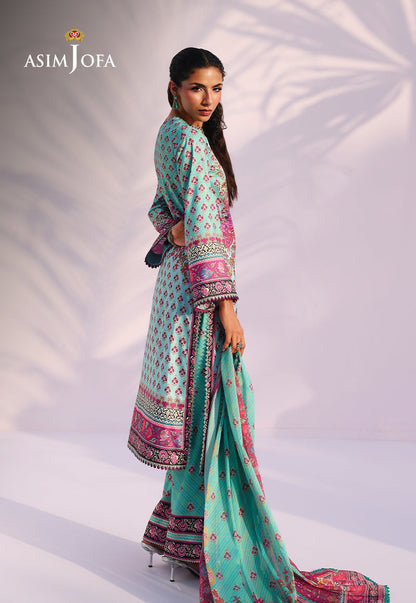 AJUC-04 Printed Katan Silk Unstitched 3 Pcs
