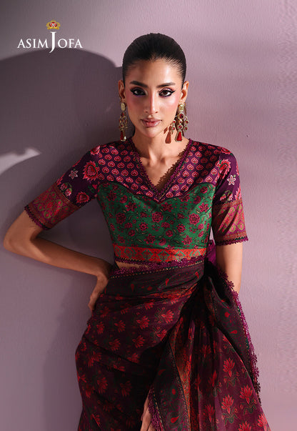 AJUC-10 Printed Organza Unstitched 2 Pcs