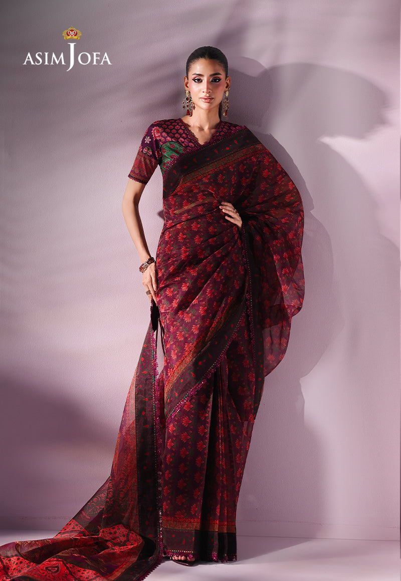 AJUC-10 Printed Organza Unstitched 2 Pcs