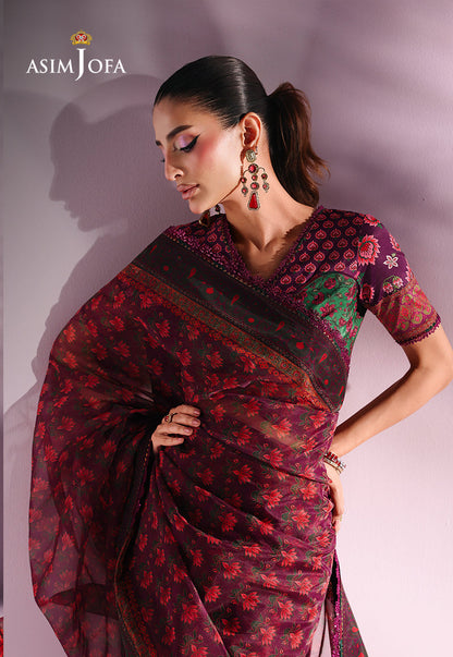 AJUC-10 Printed Organza Unstitched 2 Pcs