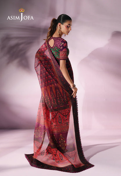 AJUC-10 Printed Organza Unstitched 2 Pcs