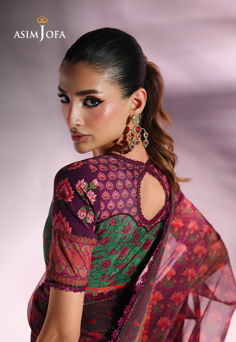 AJUC-10 Printed Organza Unstitched 2 Pcs