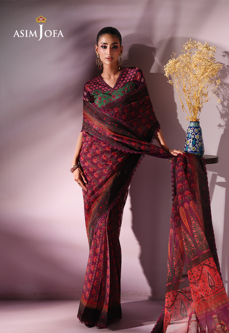 AJUC-10 Printed Organza Unstitched 2 Pcs