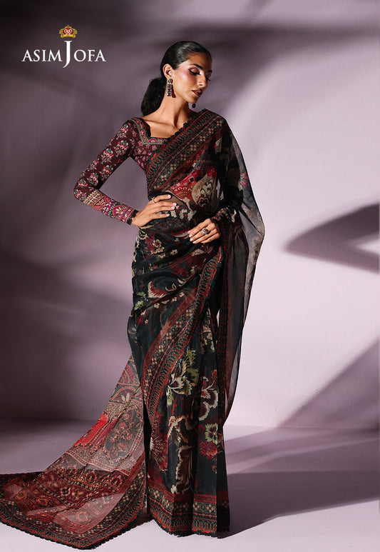 AJUC-09 Printed Organza Unstitched 2 Pcs