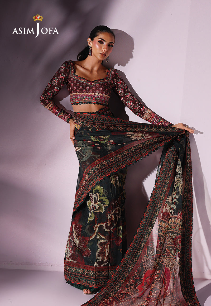 AJUC-09 Printed Organza Unstitched 2 Pcs