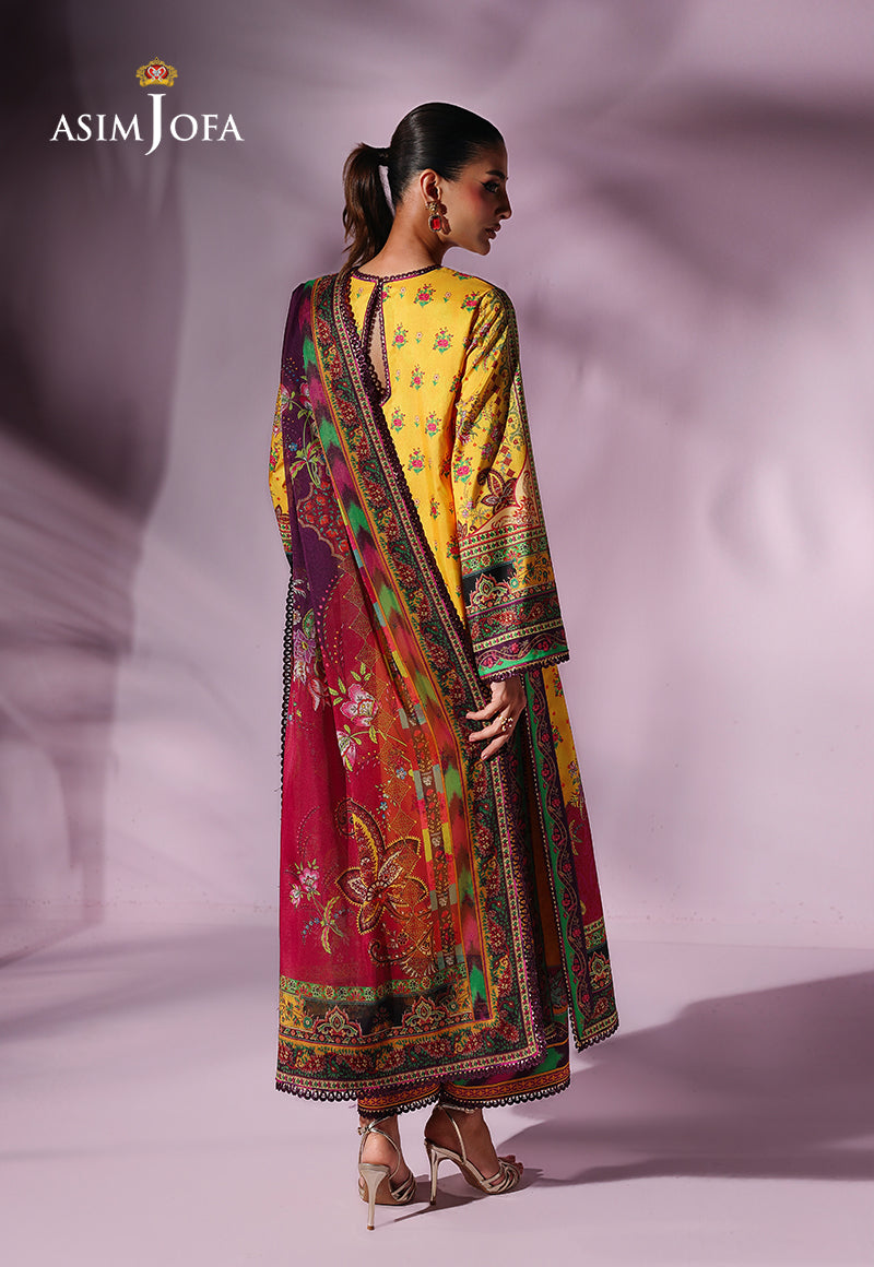 AJUC-03 Printed Katan Silk Unstitched 3 Pcs