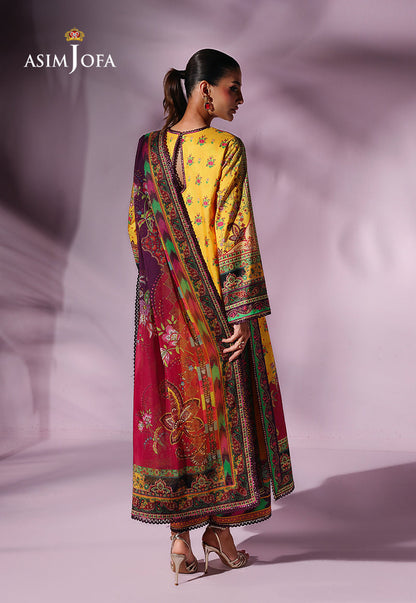 AJUC-03 Printed Katan Silk Unstitched 3 Pcs