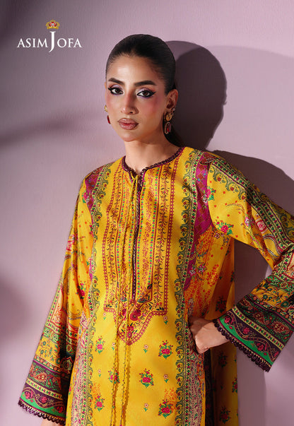 AJUC-03 Printed Katan Silk Unstitched 3 Pcs