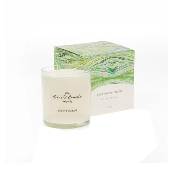 The Karachi Candle White Champa Candle 7.3oz