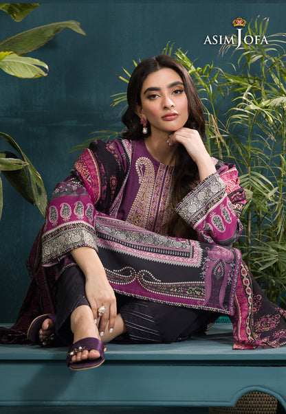 AJGR-16 EMBROIDERED SWISS LAWN 3 PCS