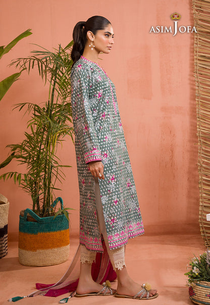 AJGR-07 PRINTED COTTON SILK 2 PCS