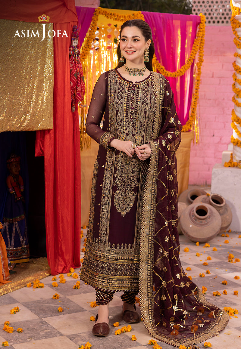 AJDAP-21 EMBROIDERED CHIFFON STITCHED 3 PCS