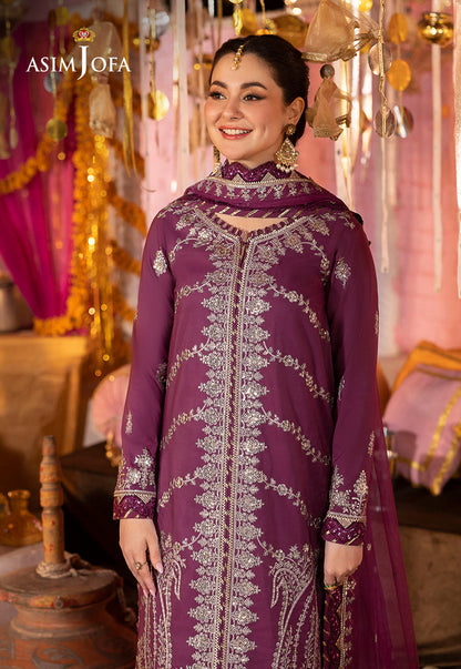 AJDAP-18 EMBROIDERED LAWN SILK STITCHED 3 PCS
